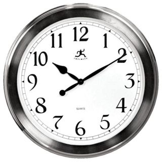 Faux Brushed Nickel Finish 20" Wide Wall Clock   #G8775