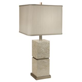 Thumprints Seaside with White Square Shade Table Lamp   #M6967