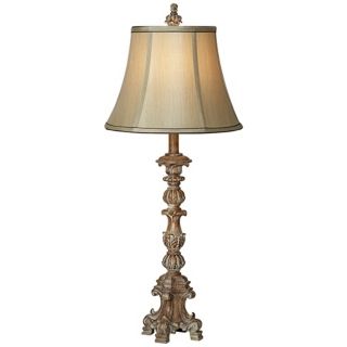 Beige French Candlestick 31" High Table Lamp   #T8931