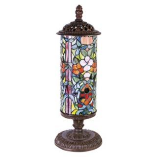 Floral Posy Tiffany Style Glass Cylinder Lamp   #M1616