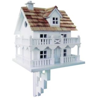 Two Story White Cottage Bird House   #H9608