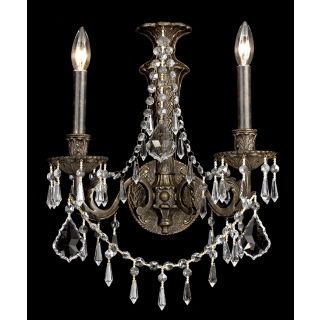 Parisian Iron and Crystal Two Light Wall Sconce   #29286