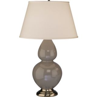 Robert Abbey 31" Taupe Ceramic and Silver Table Lamp   #G6648