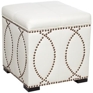 Rouel Faux Leather Vanilla Storage Cube   #U6142