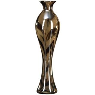 Caramel Swirl 15 1/2" High Art Glass Vase   #J0408