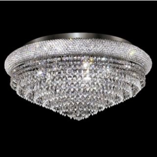 Primo Royal 28" Wide Cut Crystal Chrome Ceiling Light   #Y3816