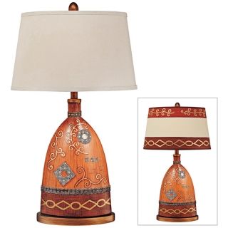 Carlton Haney Country Quilt Pattern Ceramic Table Lamp   #J5675