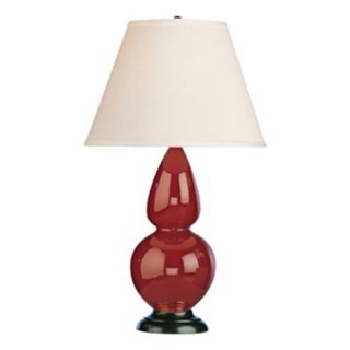 Robert Abbey 22 3/4" Oxblood Red Ceramic and Bronze Lamp   #G6583