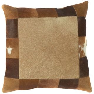 Brown Leather Hide Square Pillow   #F8219