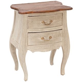 2 Drawer Solid Wood Side Table   #Y2566