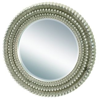 34 1/2" High Silver Chrysanthemum Mirror   #N7263