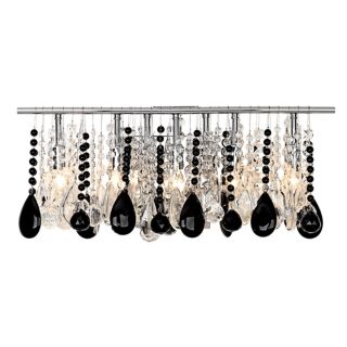 24 Wide Black and Clear Crystal Five Light Bathroom Fixture   #33774