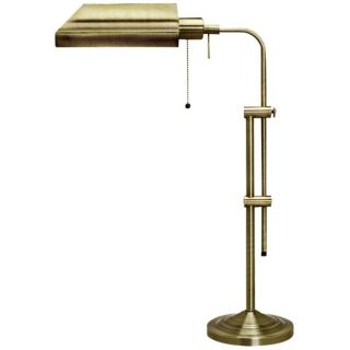 Antique Brass Adjustable Pole Pharmacy Metal Table Lamp   #P9582