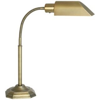OTT LITE Alexander Brass Energy Saving Gooseneck Desk Lamp   #74768
