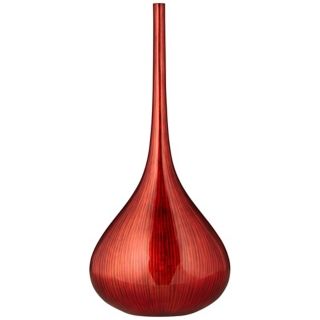 Line Large Neon Red Bottle Vase   #T8593