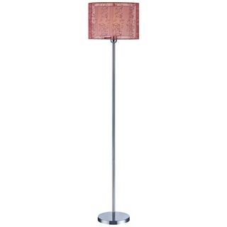 Vicky Burgundy Organza Shade Lite Source Floor Lamp   #V1088