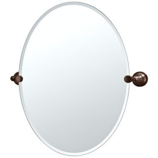 Gatco Tiara Oiled Bronze 26" 1/2 High Frameless Oval Mirror   #P5333