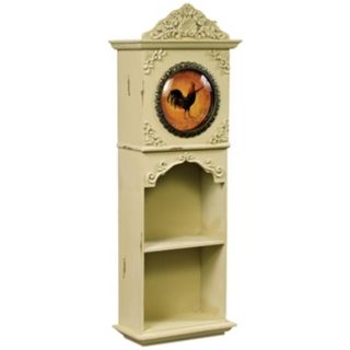 Light Green 27" High Display Case with Rooster Clock   #J3095