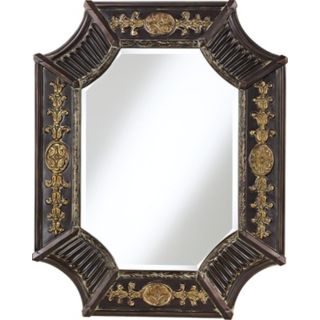 Antique French Brown finish. Beveled mirror. 39 high. 32 wide.