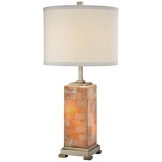 Elliot Marble with Off White Shade Night Light Table Lamp   #U8339
