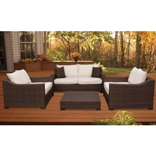 Atlantic Oxford Deep 4 Piece Off White Outdoor Seating Set   #X6372
