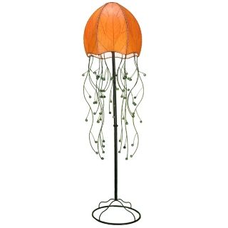 Eangee Jellyfish Orange Cocoa Leaves 64" High Floor Lamp   #M2128