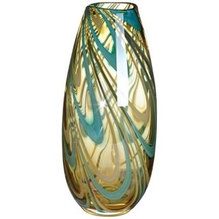 Amber Swirl 12" High Narrow Glass Vase   #X0000