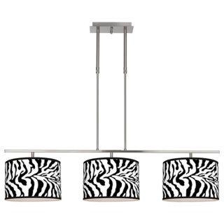 Safari Zebra 46" Wide Bar Hanging 3 Drum Island Light   #M3236 U4694