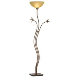 Bronze and Beige 3 in 1 Torchiere Floor Lamp   #54006