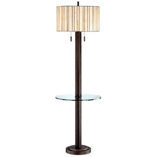 Gervais Honey Tiffany Style Tray Table Floor Lamp   #X1283  