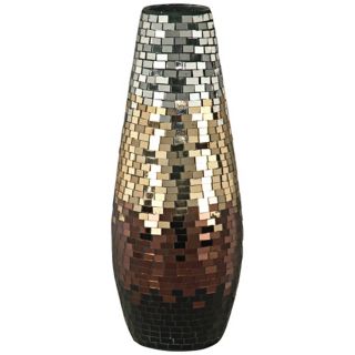 Dale Tiffany Metallic Grande Mosaic Art Glass Vase   #X5053
