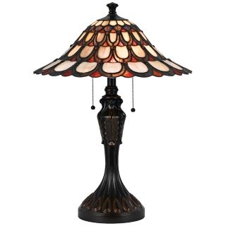 Mission Tiffany Style Bronze Table Lamp   #W5994