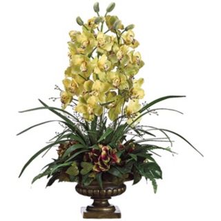 Orchid and Hydrangea 36" High Silk Flower Arrangement   #N9907