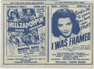 pages olsen and johnson in hellzapoppin julie bishop in i was framed