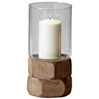 Small Hex Nut Natural Wood Candle Holder   #U7009