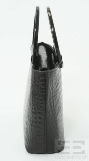 Judith Jack Black Croc Embossed Leather Marcasite Evening Bag