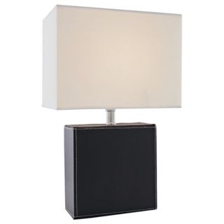 Lite Source Black Leather Rectangular Table Lamp   #F6603