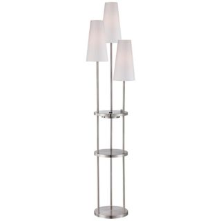 Lite Source Vidal Floor Lamp with Shelves and Power Outlet   #V9492