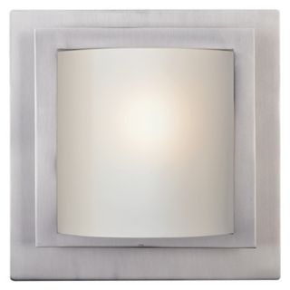 Contemporary Brushed Steel 10" Wide Wall Sconce   #14543