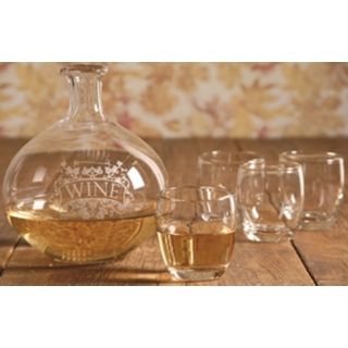 Glass Wine Carafe with 4 Vino Cups   #N2222