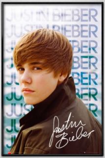 Justin Bieber Framed Poster Waves Signature