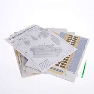 USD $ 24.59   DIY Paper 3D Puzzle Notre Dame de Paris (74pcs, No.2804