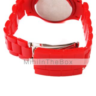 USD $ 4.59   Plastic Band Japanese Quartz Wrist Watch For Women(Red