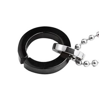 EUR € 4.87   titanio in acciaio uomo anello nero pendente di collana