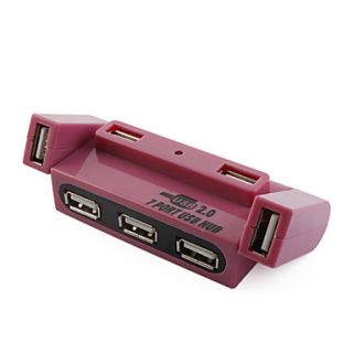 EUR € 12.78   7 poorts USB 2.0 hub (roze), Gratis Verzending voor