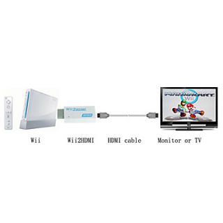 USD $ 39.99   Wii to HDMI HD Adapter (1080P, White),