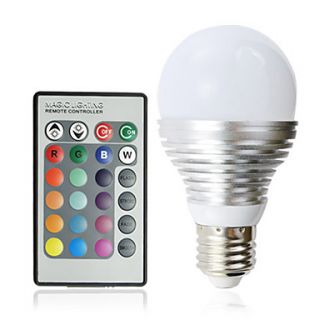 16 Color Changing Light LED Ball Bulb with Remote Control (110 240V