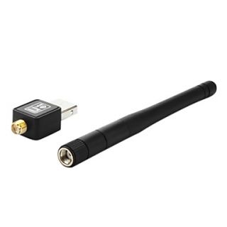 Micro USB Wireless Adapter with Super Boost Antenna (150Mbps, Black