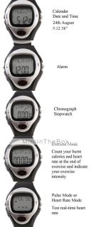 Calorie Counter Pulse Heart Rate Monitor Stop Automatic Watch   Sliver