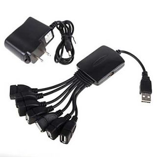 USD $ 9.89   High Speed 480MPS USB 2.0 7 port Cable Hub For PC (Black